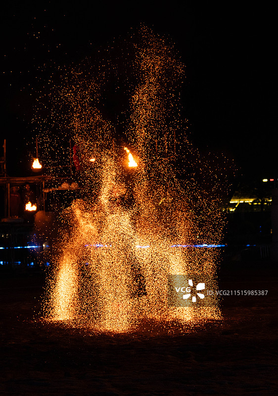 萍乡宣风三宝游乐园中国非物质文化遗产，火壶表演图片素材