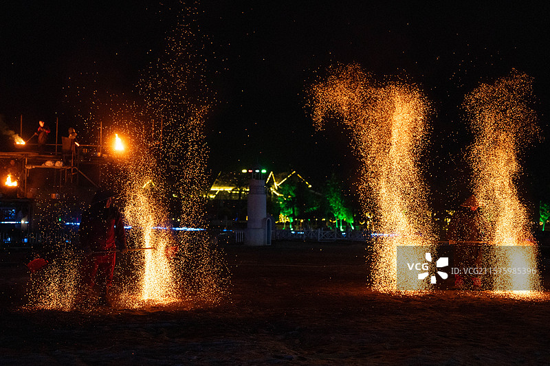 萍乡宣风三宝游乐园中国非物质文化遗产，火壶表演图片素材