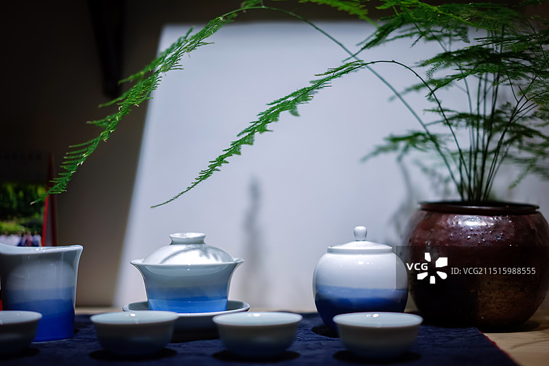中式茶道场景布置图片素材