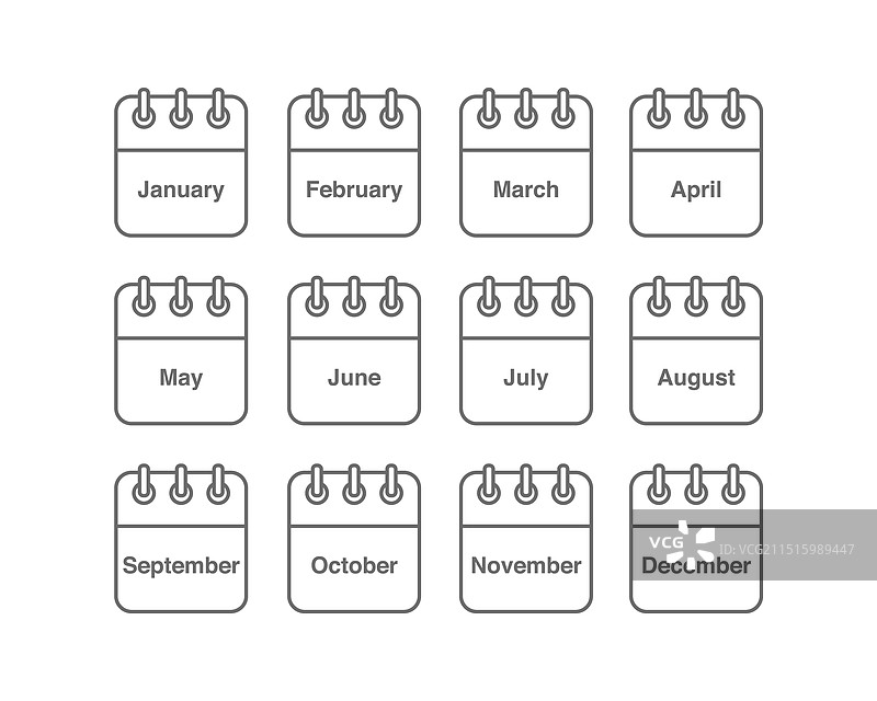 每日、每月、每年日历图标合集图片素材