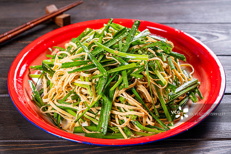 韭菜拌干豆腐丝图片素材