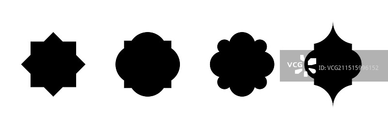 伊斯兰徽章剪影形状合集图片素材