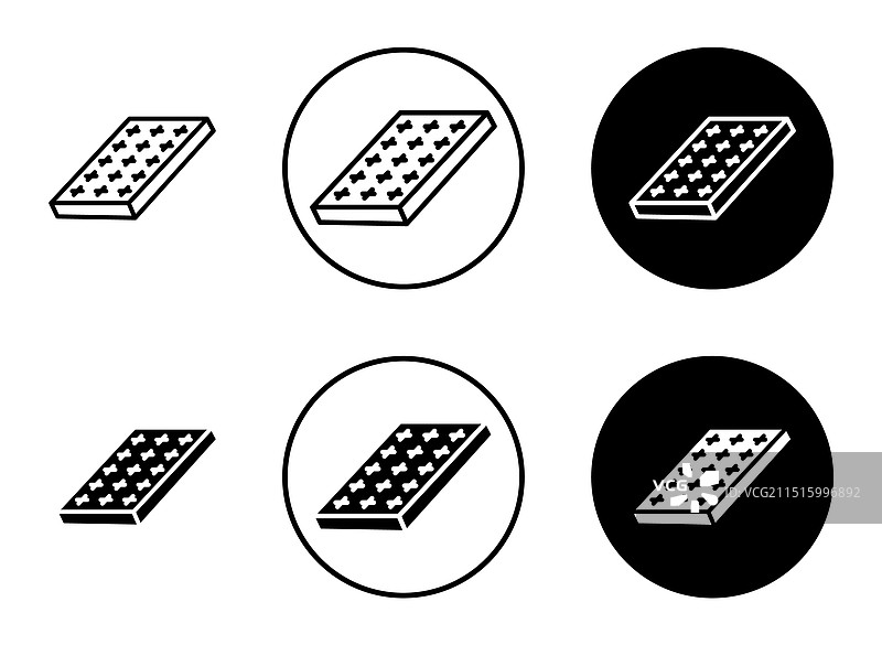 白色背景上的床垫图标集图片素材