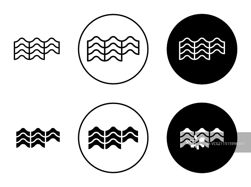 白色背景上的屋顶瓦片图标集图片素材