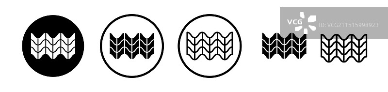 白色背景上的屋顶瓦片图标集图片素材