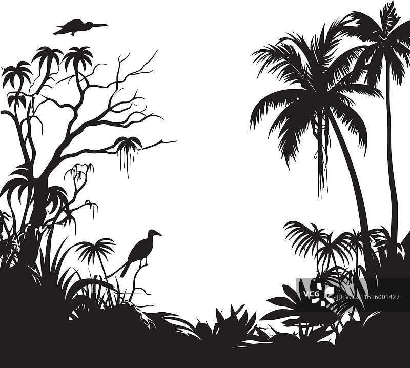 黑色缟玛瑙中的黑暗树冠乌木丛林图标图片素材