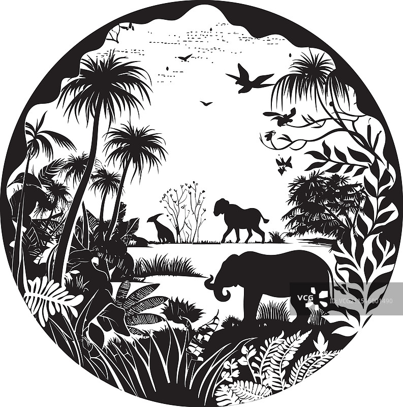 丛林奥德赛时尚黑色图标图片素材