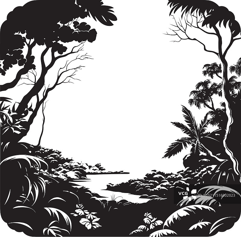 丛林奥德赛时尚黑色图标图片素材