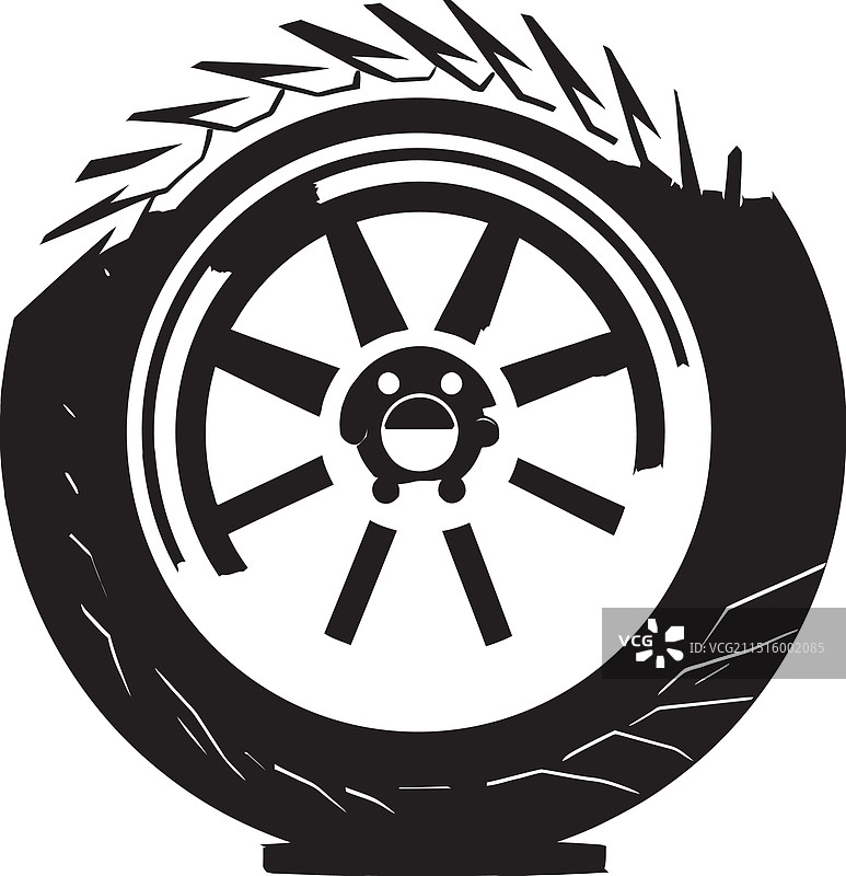 午夜滚动轮胎车轮标志图片素材