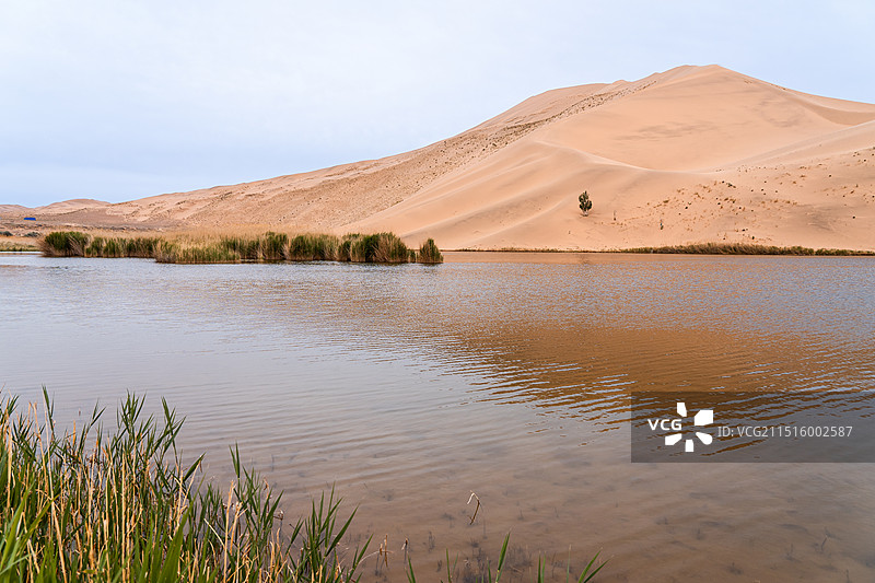 中国西部内蒙古阿拉善巴丹吉林沙漠巴丹湖图片素材