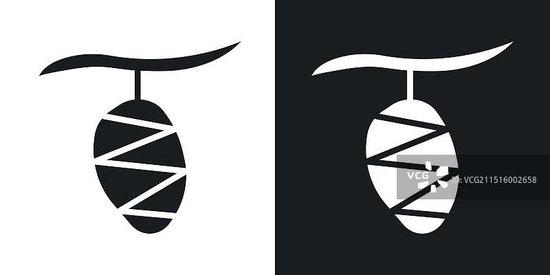 白色背景上的茧图标集图片素材