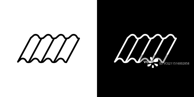 白色背景上的屋顶瓦片图标集图片素材