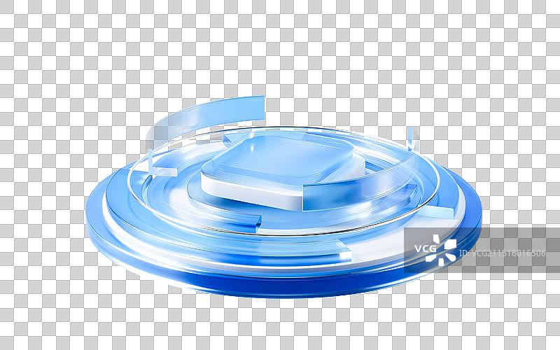 微软风的透明渐变玻璃展示台3D渲染图片素材