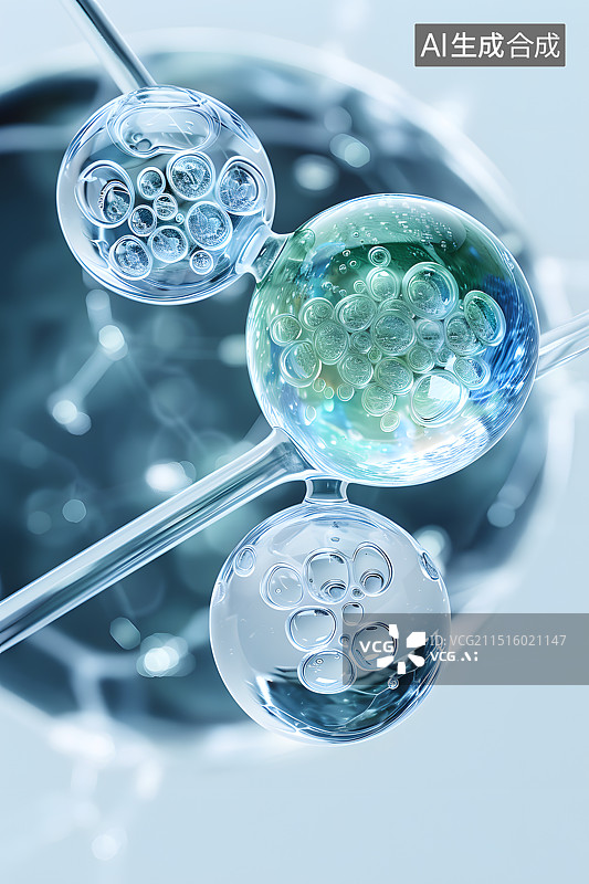 【AI数字艺术】微观世界细胞分子概念图图片素材