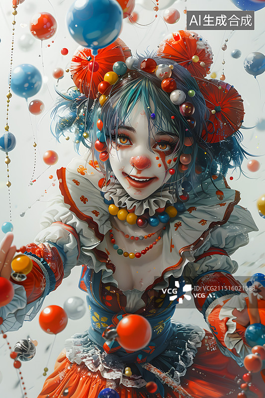 【AI数字艺术】狂欢节小丑插画图片素材