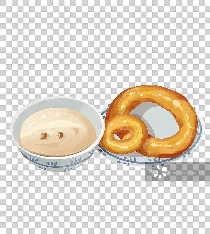北京美食豆汁焦圈儿插画图片素材