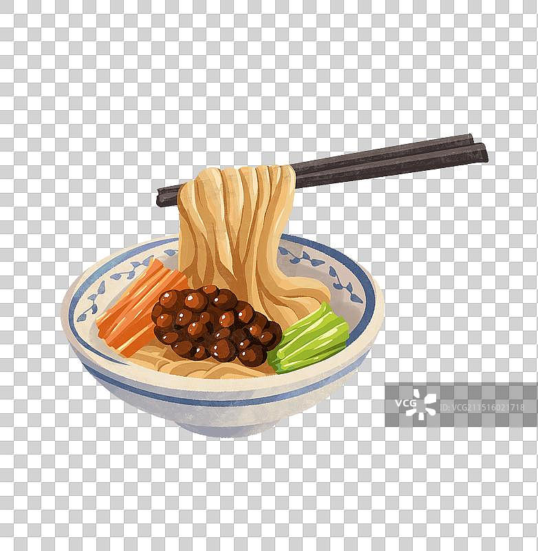 北京美食炸酱面插画图片素材