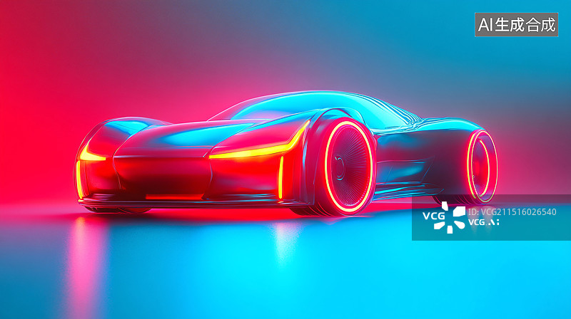 【AI数字艺术】概念汽车新能源汽车未来科技感科幻车辆背景图片素材