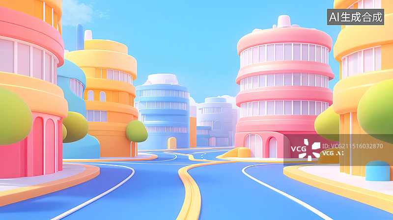 【AI数字艺术】城市建筑电商双十一双十二现代商务促销背景图片素材