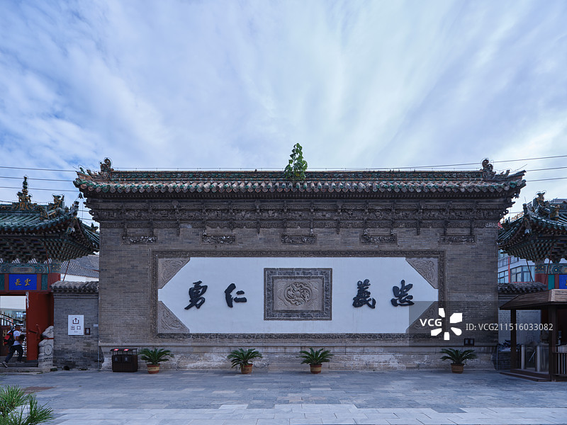 河南开封山陕甘会馆木雕石雕图片素材