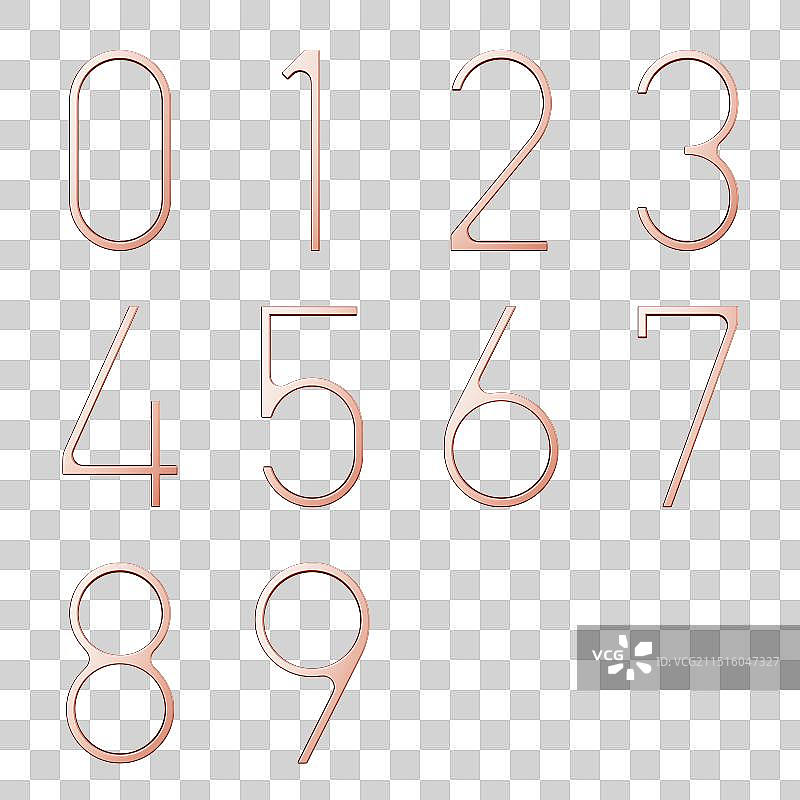 3D金色数字合集图片素材