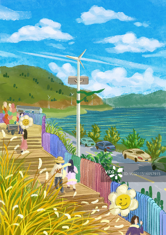 风景插画图片素材