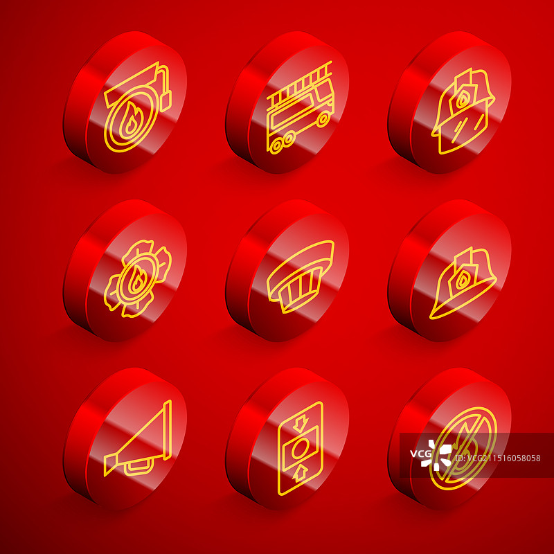 响铃闹钟消防车线条设计图片素材