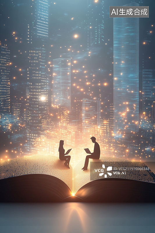 【AI数字艺术】知识的城市图片素材