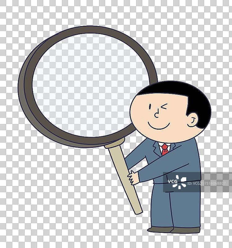 手拿放大镜的人物图片素材