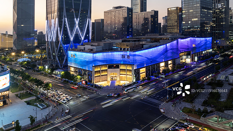 宁波阪急 奢侈品商场 宁波东部新城 宁波夜景图片素材