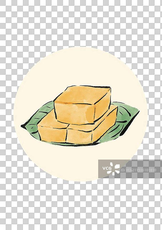 国潮风柳州美食插画元素-马蹄糕图片素材