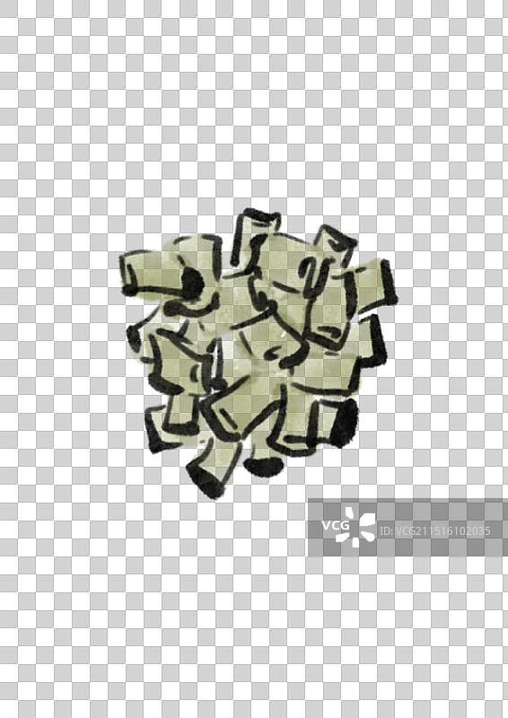 国潮风柳州美食插画元素-螺狮粉图片素材