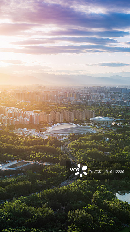 鸟瞰奥森-国家速滑馆与国家网球中心图片素材