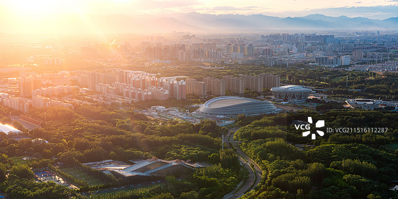 鸟瞰奥森-国家速滑馆与国家网球中心图片素材