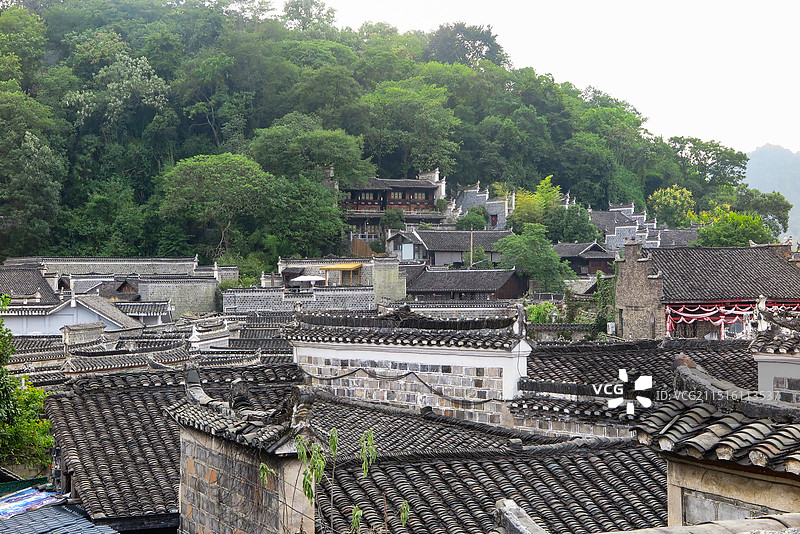 中国贵州铜仁市铜仁中南门古城风光，铜仁古城风光，铜仁古城，铜仁学宫图片素材