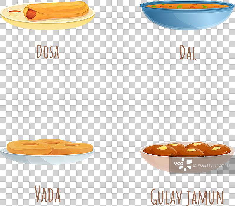 印度食品图标卡通合集图片素材