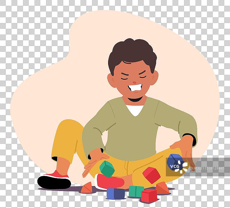 玩耍中感到沮丧的男孩图片素材