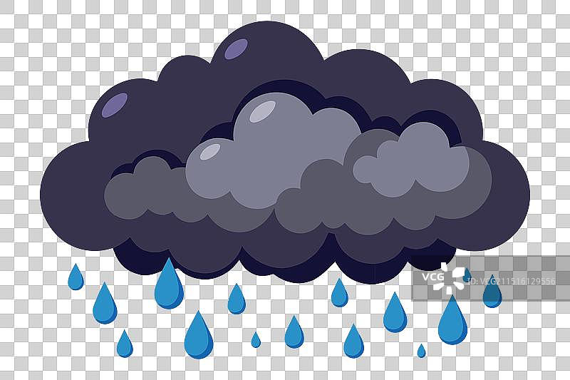 带有雨滴的深色雨云图片素材