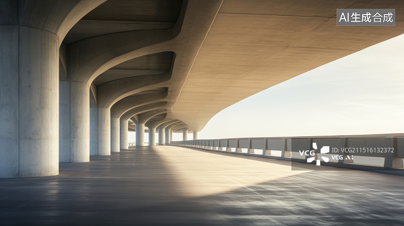 【AI数字艺术】汽车广告背景图-高架桥图片素材