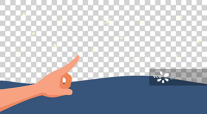 指向星星许愿的卡通人物图片素材