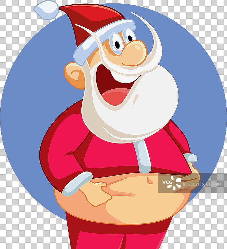 圣诞老人在冬季假期体重增加图片素材