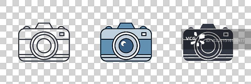 白色背景上的相机图标图片素材