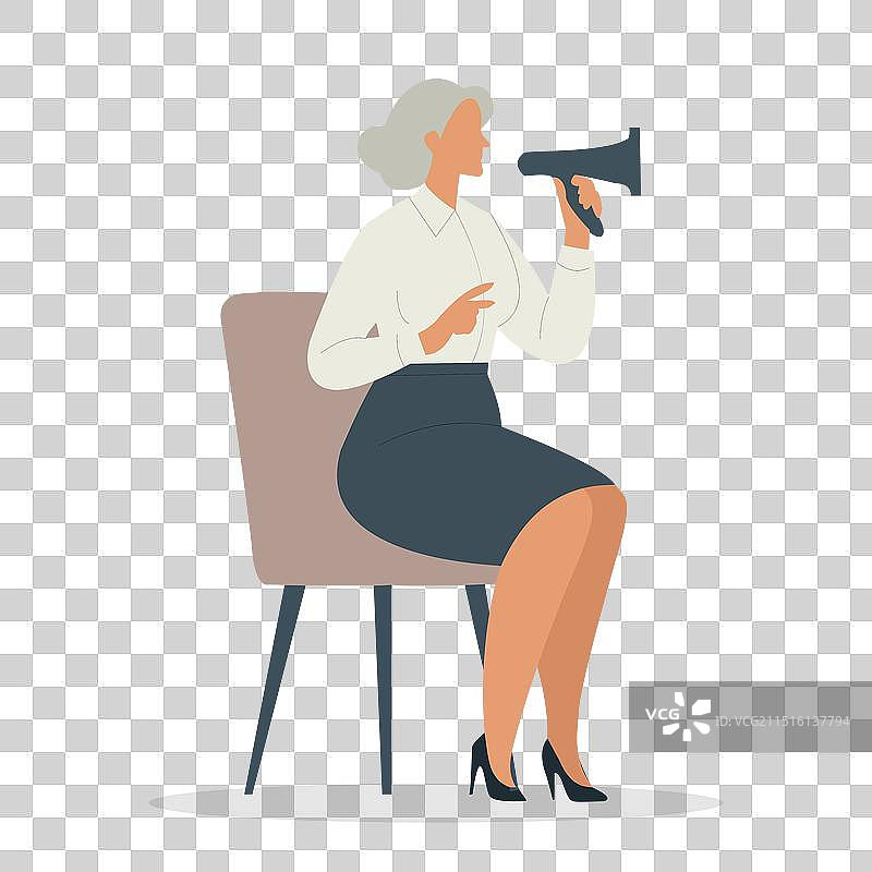 中年女商人展示她的想法图片素材