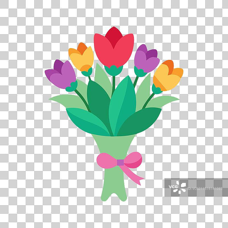 精美的花束扁平风设计图片素材