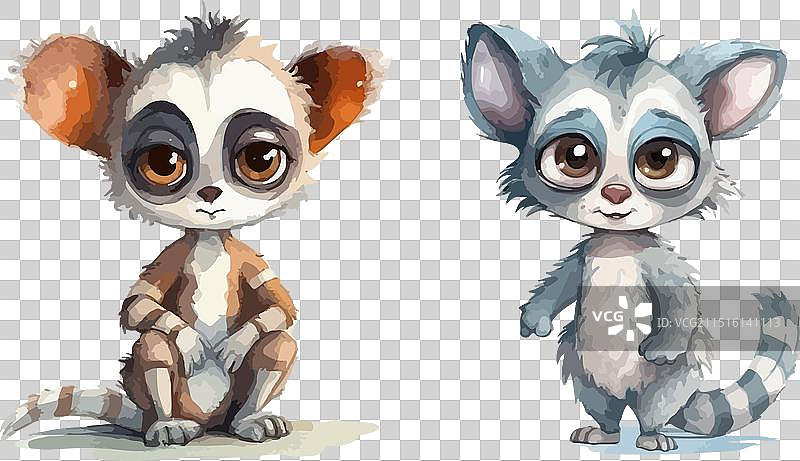 可爱的狐猴剪贴画图片素材