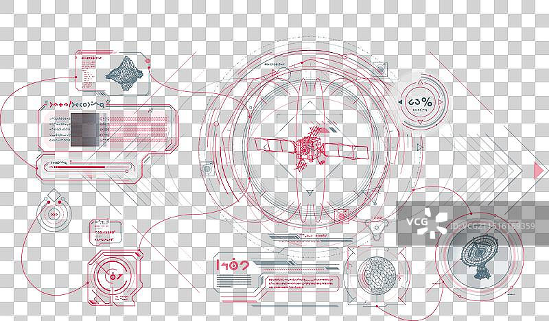 科幻HUD数据研究界面图片素材