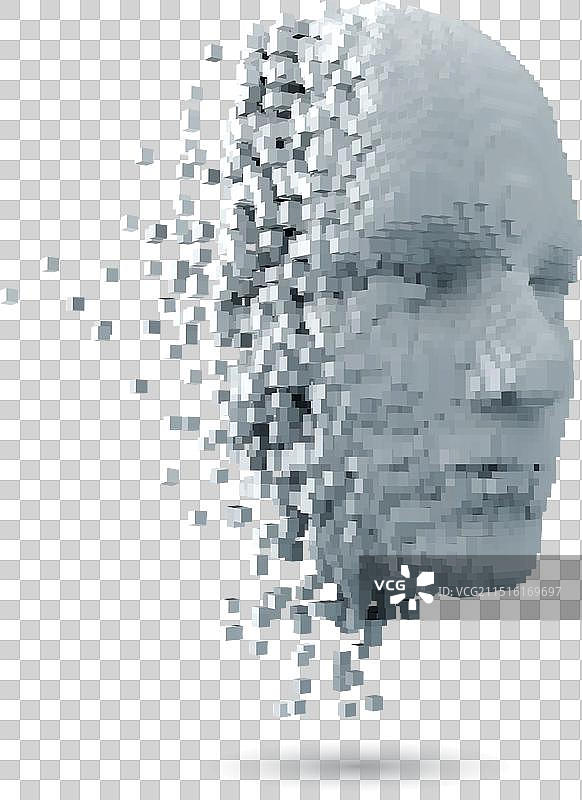 抽象的崩解人脸图片素材