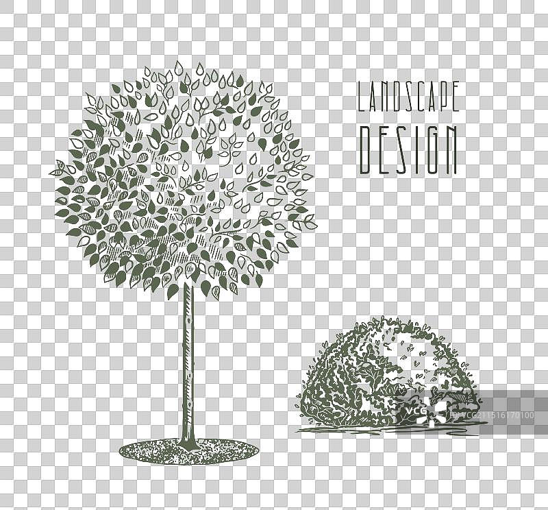 彩色树木图标设计图片素材