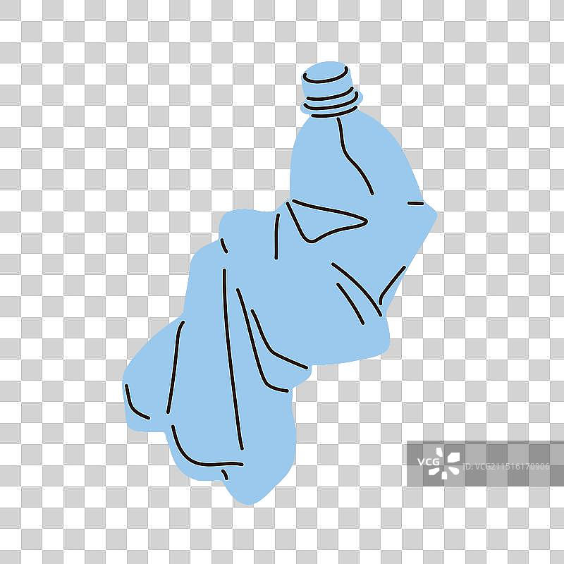 褶皱挤压的空塑料瓶废弃物图片素材