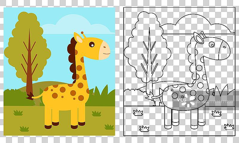 动物儿童涂色书图片素材